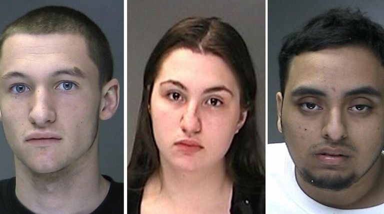 From left, Anthony Novotny, 18, of Sayville, Amanda