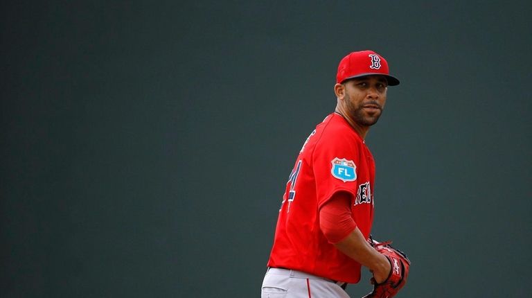Boston Red Sox pitcher David Price takes part