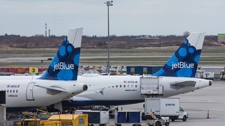 JetBlue flights are seen at John F.