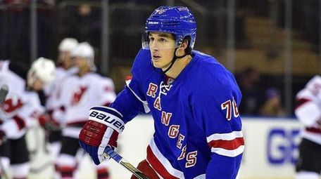 New York Rangers defenseman Brady Skjei (76) warms