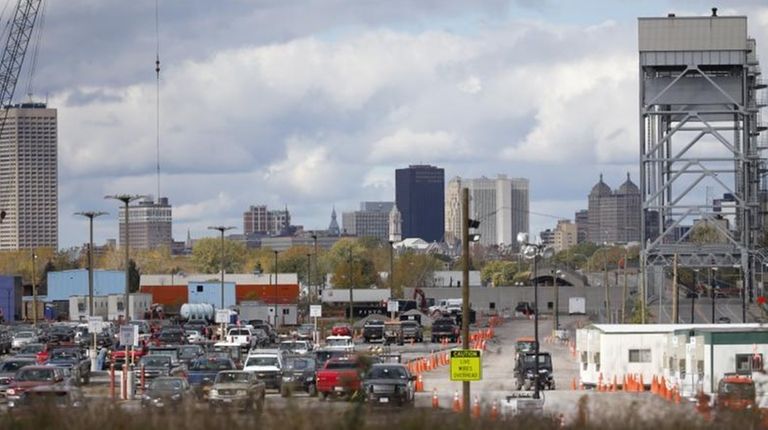 The Buffalo skyline is seen in this Saturday,