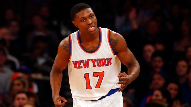 Cleanthony Early of the New York Knicks reacts