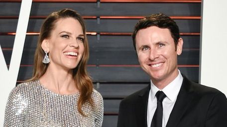 Actress Hilary Swank and Ruben Torres attend the