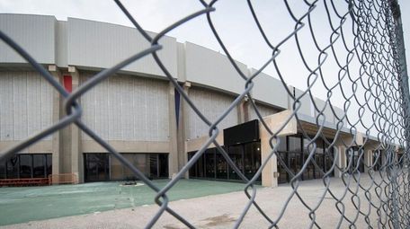 An exterior view of Nassau Coliseum in Uniondale