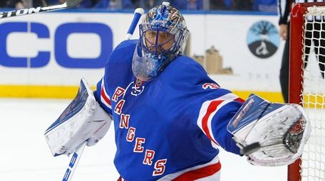 Henrik Lundqvist #30 of the New York Rangers