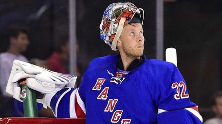 Rangers goalie Antti Raanta on Sept. 21, 2015.
