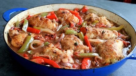 For chicken cacciatore, skinless bone-in chicken thighs, bell