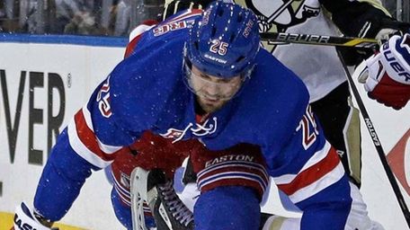 New York Rangers' Viktor Stalberg (25) checks