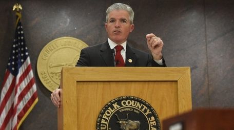 Suffolk County Executive Steve Bellone delivers his