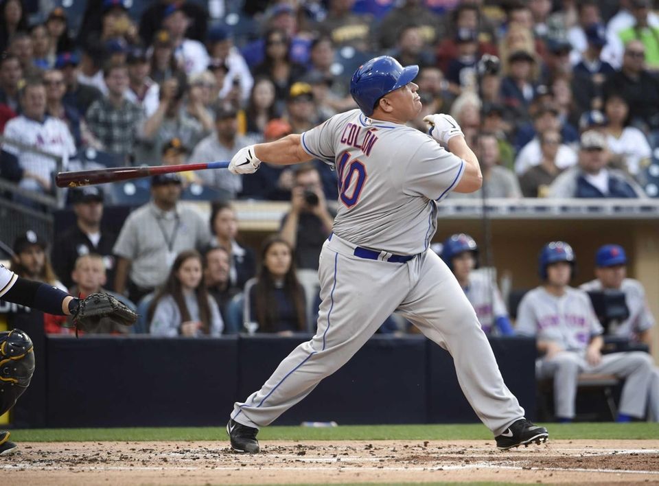 Bartolo Colon of the New York Mets hits