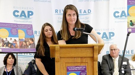 Riverhead seniors Stephanie Ambrosio, left, and Sammantha Dunn