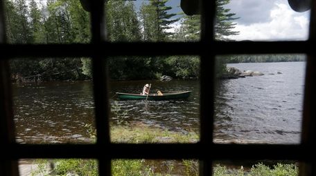 Cynthia Taylor, of Watertown, Mass., framed in a