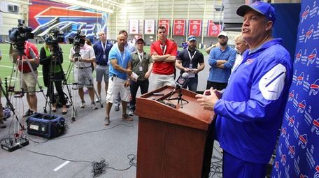 Buffalo Bills head coach Rex Ryan speaks to