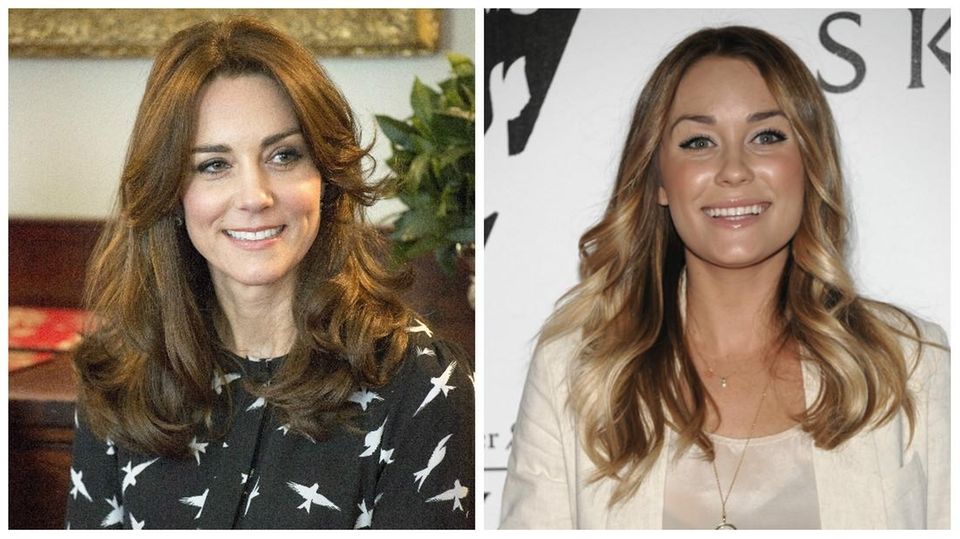 Duchess of Cambridge Kate Middleton, left, and television