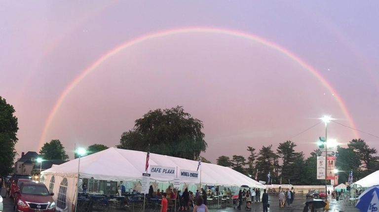 Double Rainbow Seen Over Parts Of Long Island New York City Newsday Long Island New York City A Rare Double Rainbow Is Seen Over The