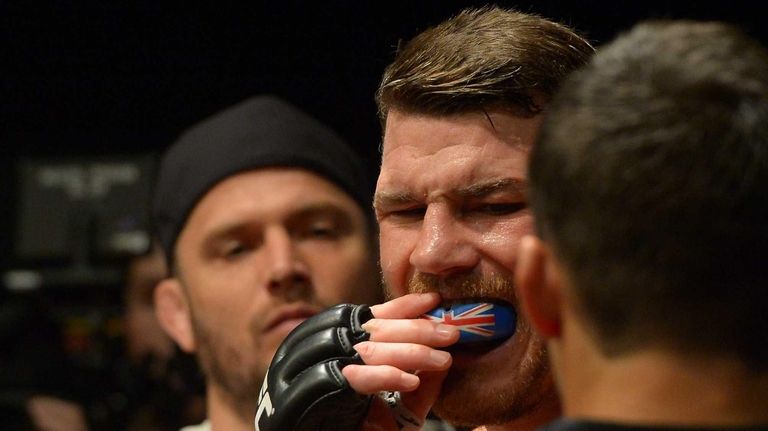 Michael Bisping gets ready to enter the cage