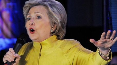 Democratic presidential candidate Hillary Clinton speaks during a