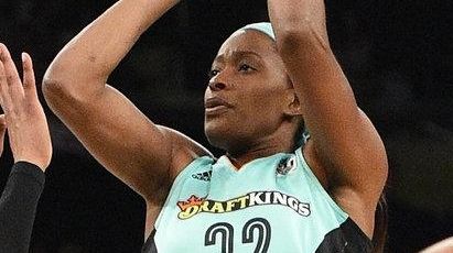 Liberty forward Swin Cash, taking a shot against