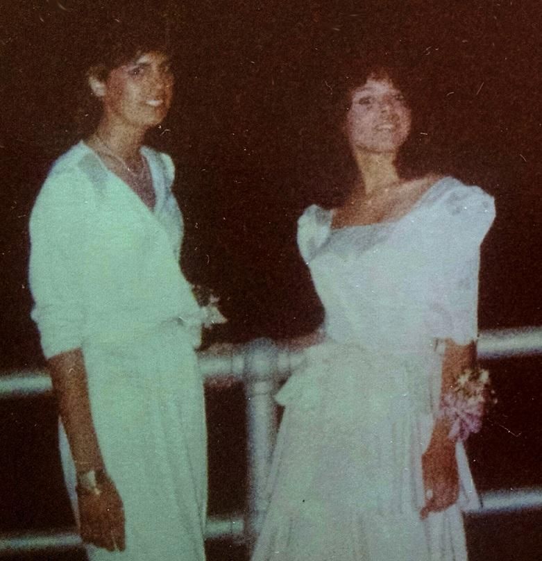A pair of students pose for a snapshot