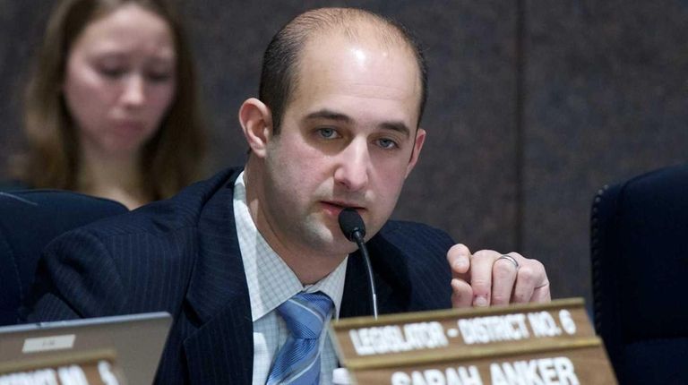 Suffolk County Legis. Robert Calarco speaks during a