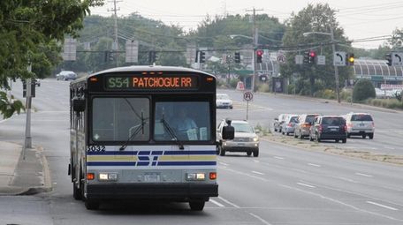 A Suffolk Transit Bus is seen in Commack