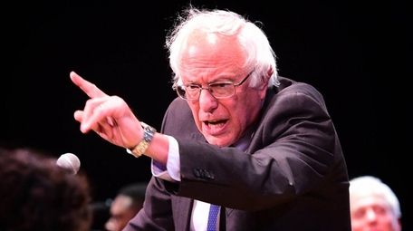 Democratic presidential candidate Bernie Sanders speaks to supporters