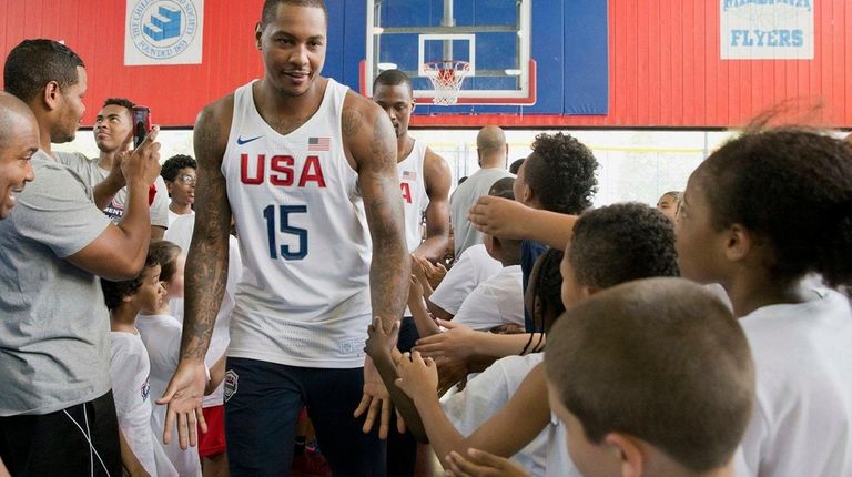 U.S. men's Olympic basketball team player Carmelo Anthony