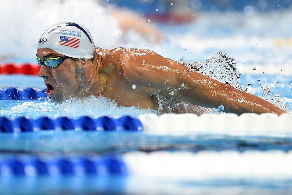 Michael Phelps at the U.S. Olympic swimming trials am New York