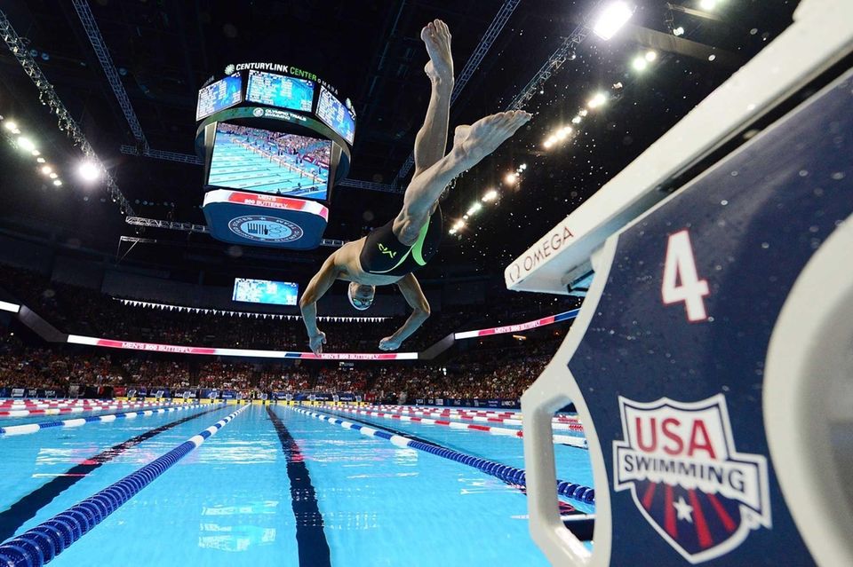 Michael Phelps at the U.S. Olympic swimming trials am New York
