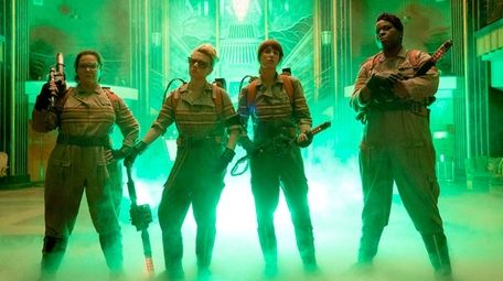 Melissa McCarthy, left, Kate McKinnon, Kristen Wiig and