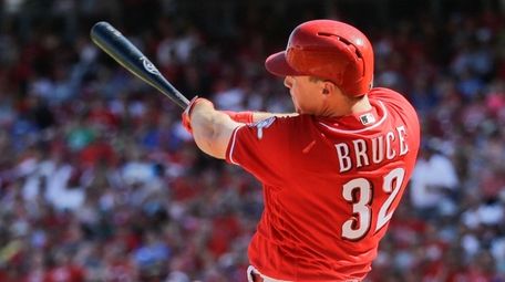 Cincinnati Reds' Jay Bruce hits a go-ahead two-run