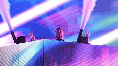 Calvin Harris on stage for the 2016 Billboard