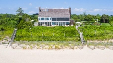 This East Hampton Village beachfront home, which includes