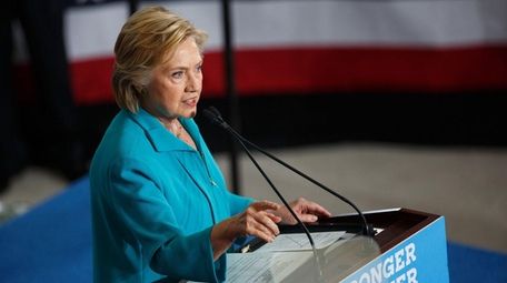 Democratic presidential nominee Hillary Clinton speaks at campaign