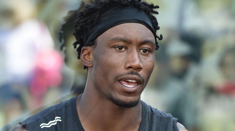 New York Jets wide receiver Brandon Marshall speaks