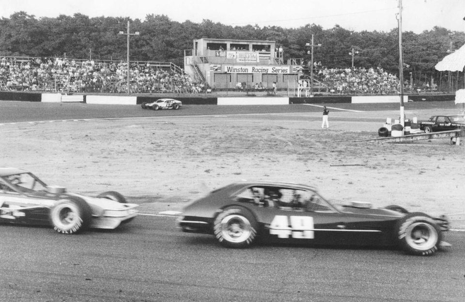 Drivers compete at Riverhead Raceway on July 13,