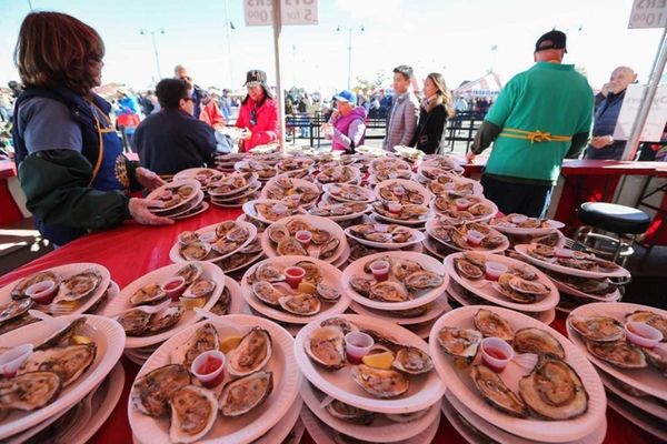 Oysters plated for sale during the 2015 Oyster