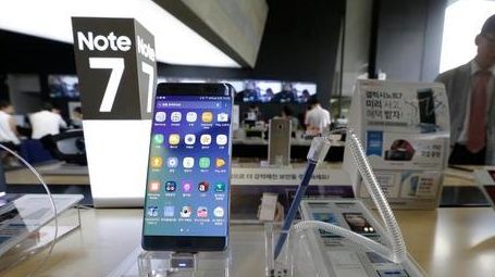 In this Sept. 8, 2016 photo, a Samsung