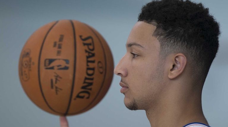 Ben Simmons of the Philadelphia 76ers spins a