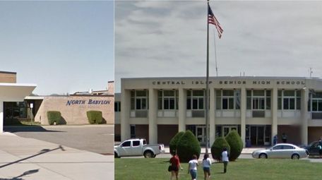 North Babylon High School, above, and Central Islip