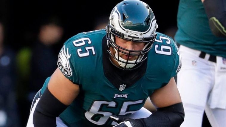 Philadelphia Eagles tackle Lane Johnson waits for a