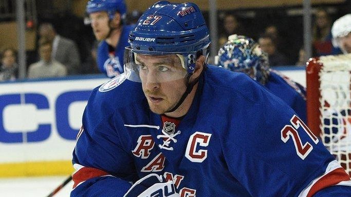 New York Rangers defenseman Ryan McDonagh shoots the