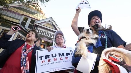 Republican presidential candidate Donald Trump supporters Mary Claire,