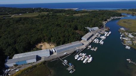 Aerial photo of Mattituck Inlet Marina and Shipyard