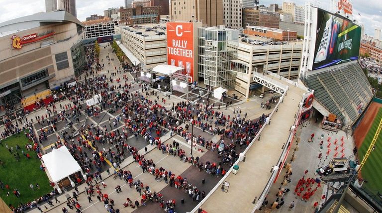 Fans line up for Game 1 of the