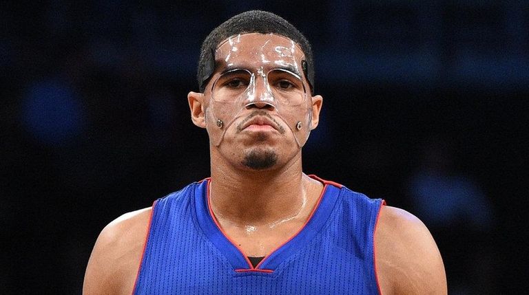 Detroit Pistons forward Tobias Harris looks on against