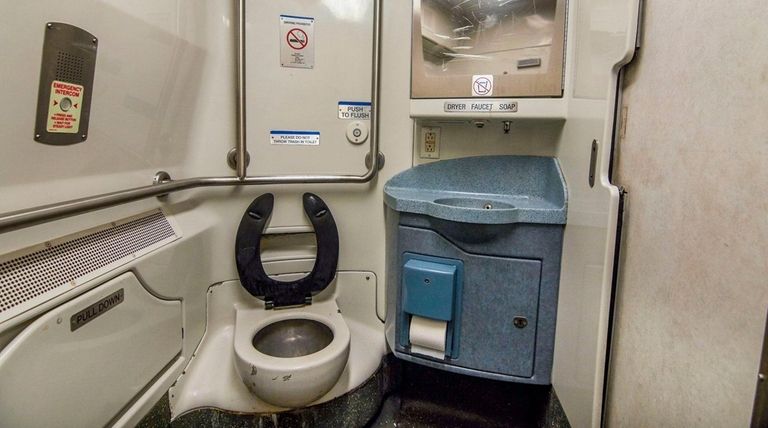 The bathroom on a current Long Island Rail