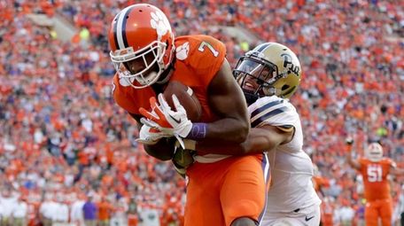Mike Williams of the Clemson Tigers catches a