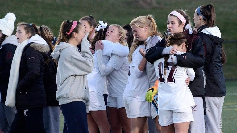 Members of the Garden City girls soccer team