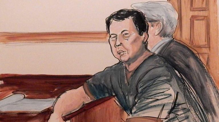 In this courtroom sketch, defendant Ng Lap Seng